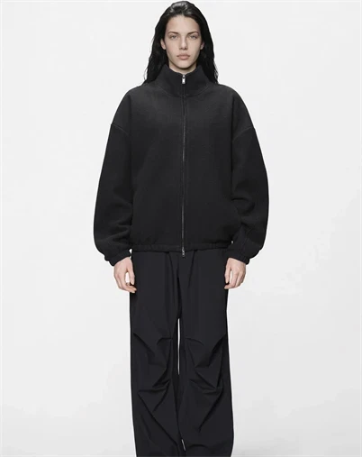 Rains - Fleece Zip Jakke - Black